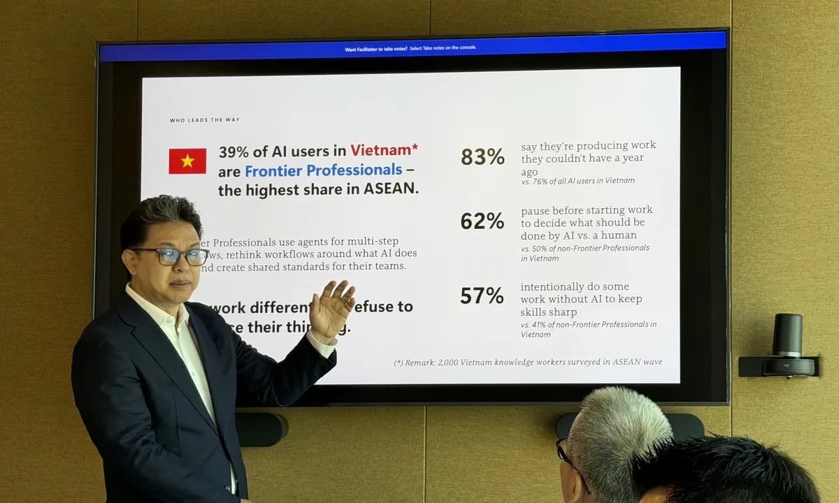 Microsoft: Việt Nam có tỷ lệ 'nhân sự AI' cao nhất Đông Nam Á