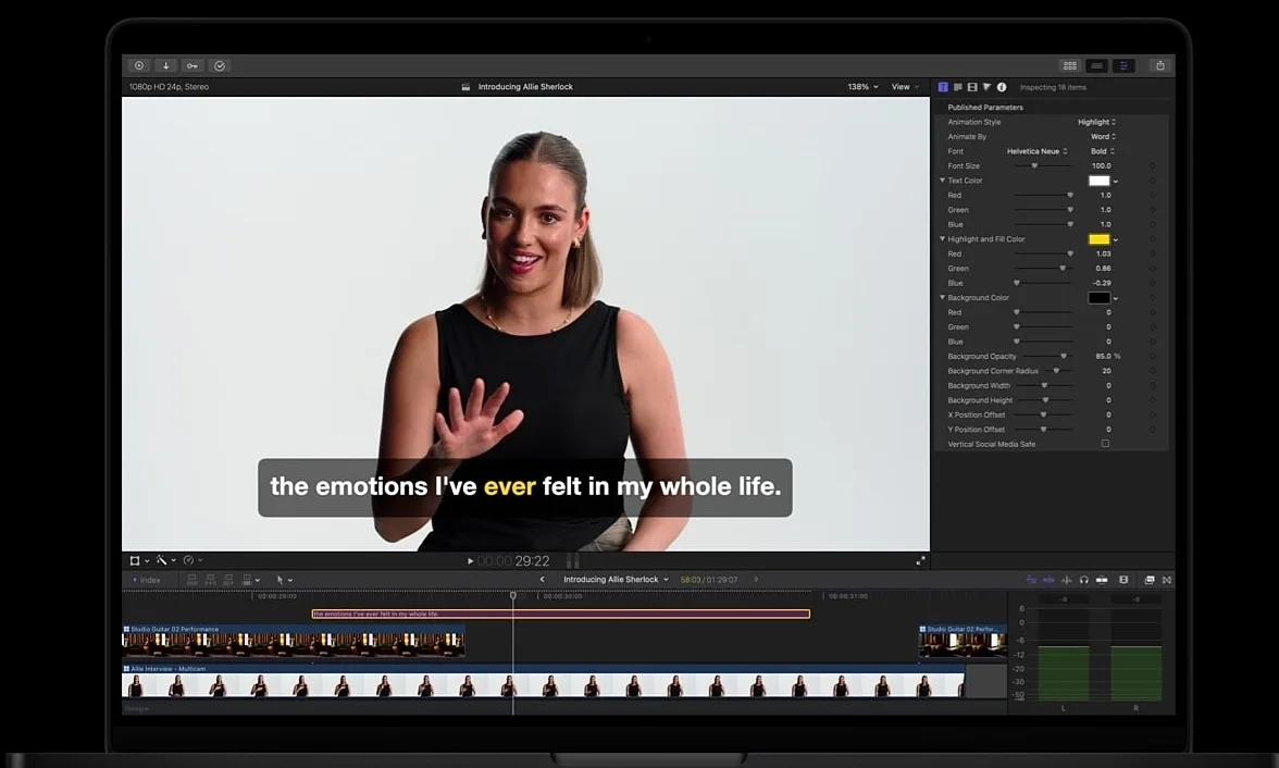 Final Cut Pro nâng cấp AI giúp tự thêm phụ đề cho video