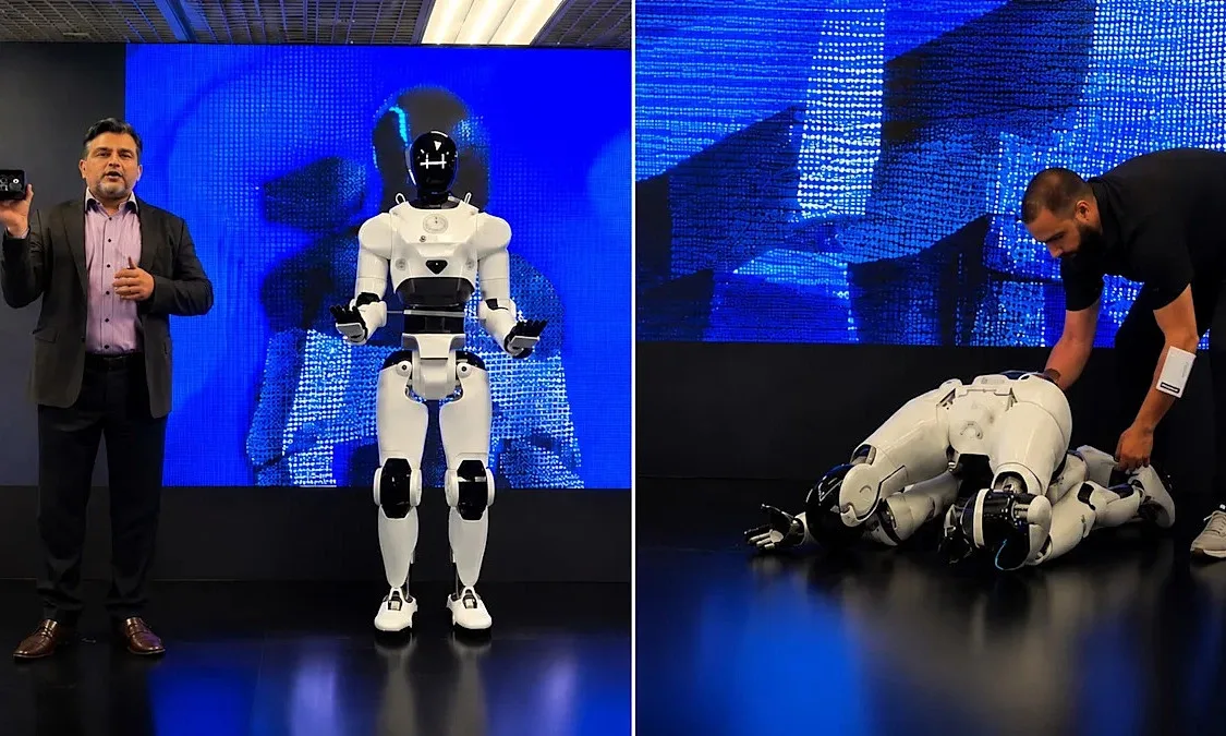 Robot hình người dùng AI Qualcomm ngã quỵ trên sân khấu