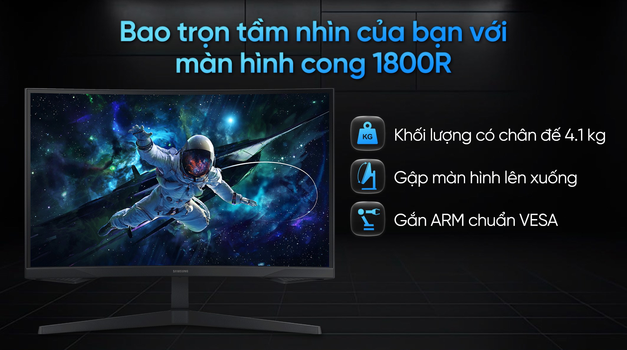 Màn hình Samsung Odyssey G5 G55C LS27CG552EEXXV 27 inch QHD 165Hz 1ms