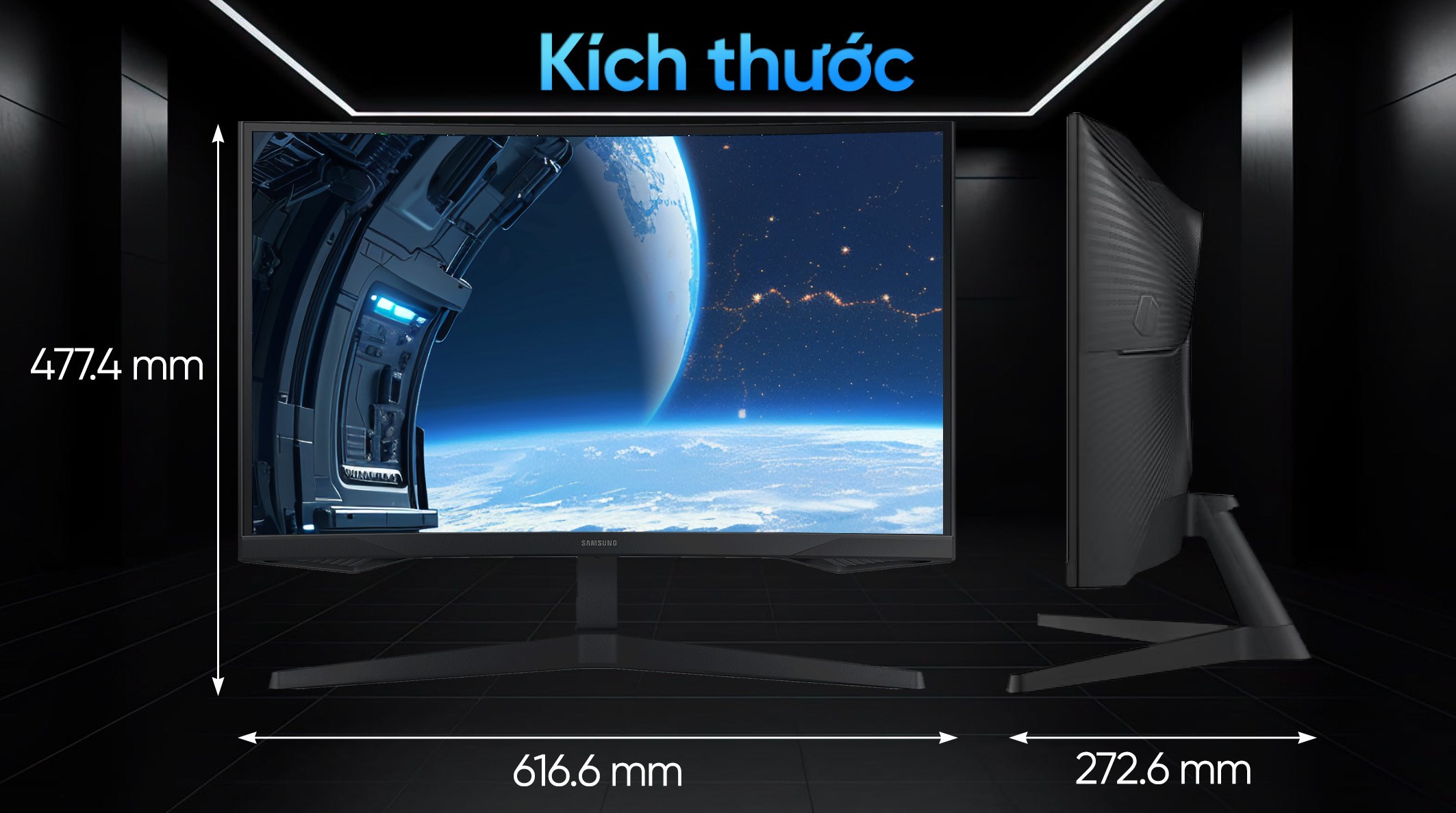 Màn hình Samsung Odyssey G5 G55C LS27CG552EEXXV 27 inch QHD 165Hz 1ms