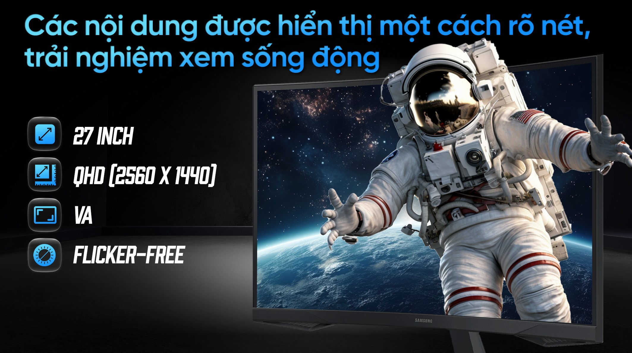 Màn hình Samsung Odyssey G5 G55C LS27CG552EEXXV 27 inch QHD 165Hz 1ms