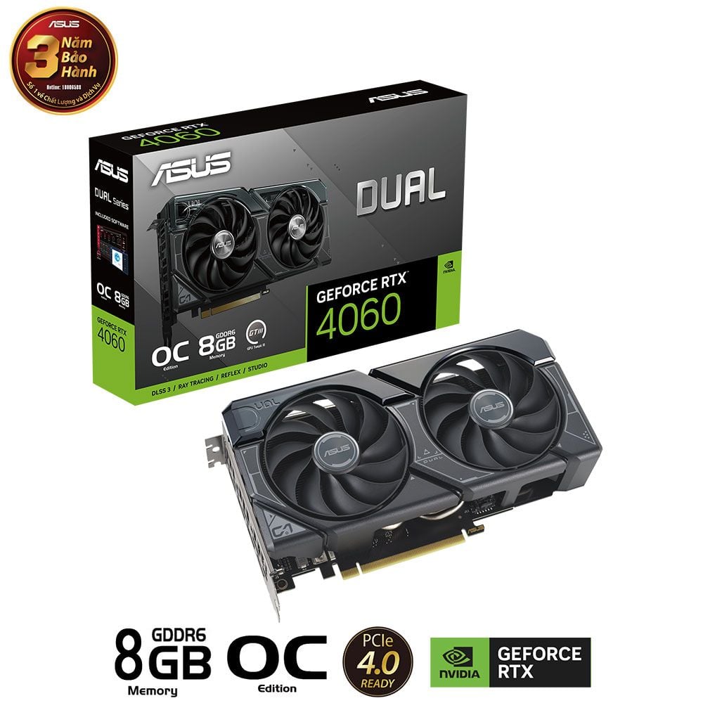 VGA ASUS Dual GeForce RTX 4060 OC 8GB GDDR6