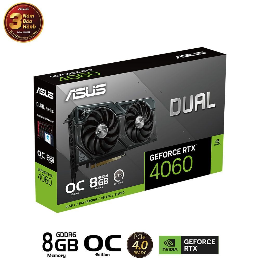 VGA ASUS Dual GeForce RTX 4060 OC 8GB GDDR6