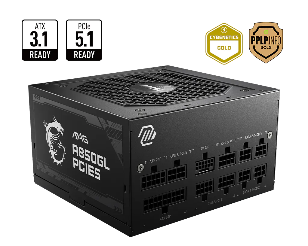 Nguồn MSI MAG A850GL PCIE5 850W 80 Plus Gold
