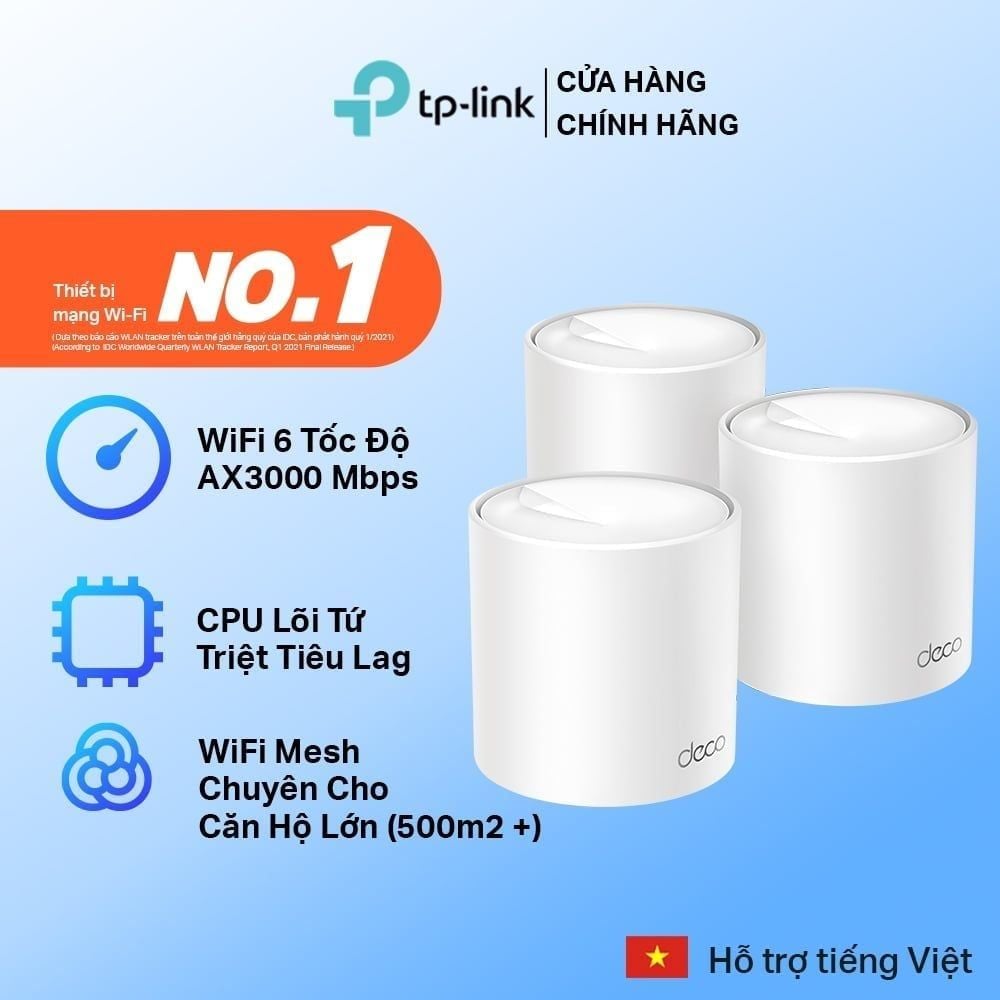 Bộ phát WiFi TP-Link Deco X50 (3-Pack) Mesh WiFi 6 AX3000